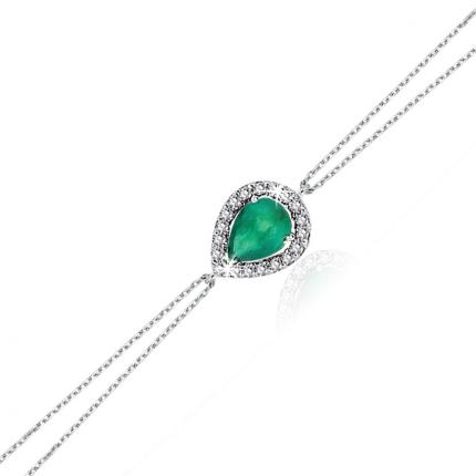 0.50 ct. Pırlanta Zümrüt Bileklik